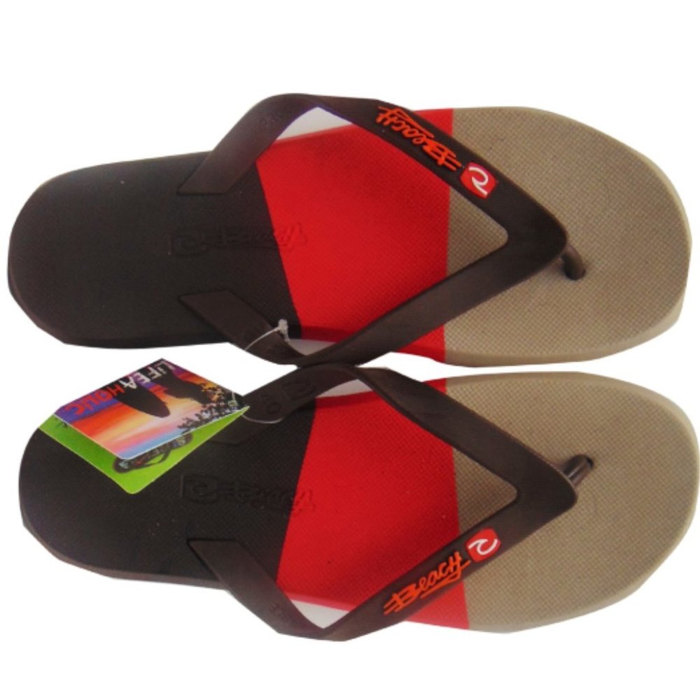 NWT SUMMER SOFT CASUAL TRICOLOR FLIP FLOPS SANDALS IN-OUTDOOR MEN'S BEACH SHOES - Picture 3 of 3